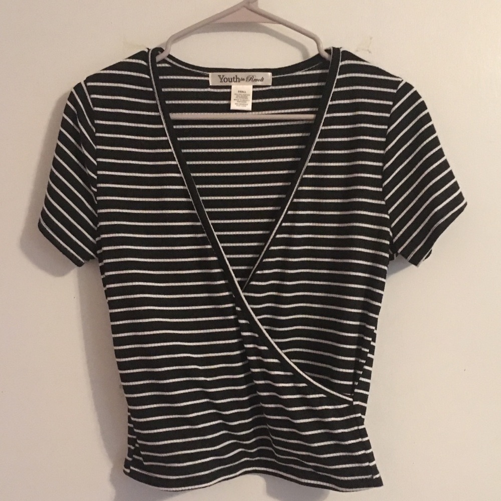 Striped Wrap Top
